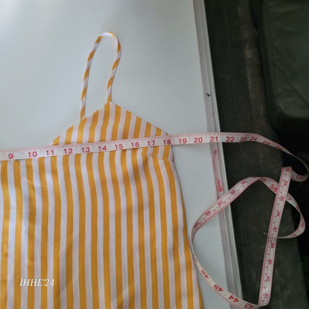 Forever 21 Yellow & White Striped Sleeveless Top - Medium - Picture 5 of 8